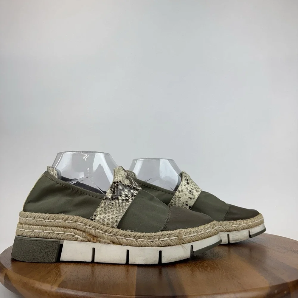 Womens Cinzia Araia Olive Green‎ Platform Snake Espadrille Sneakers Size EU 36.5